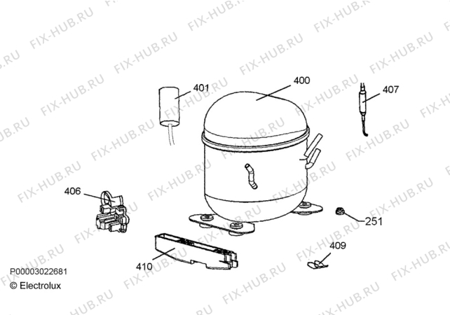 Взрыв-схема холодильника Aeg A92309HLW0 - Схема узла Cooling system 017